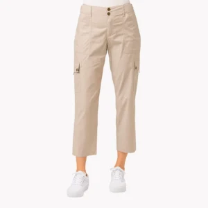 Calça Capri Feminina Acetinado Beje