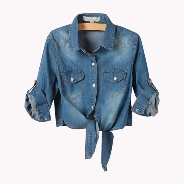 Camisa Feminina Jeans Cropped Milenar